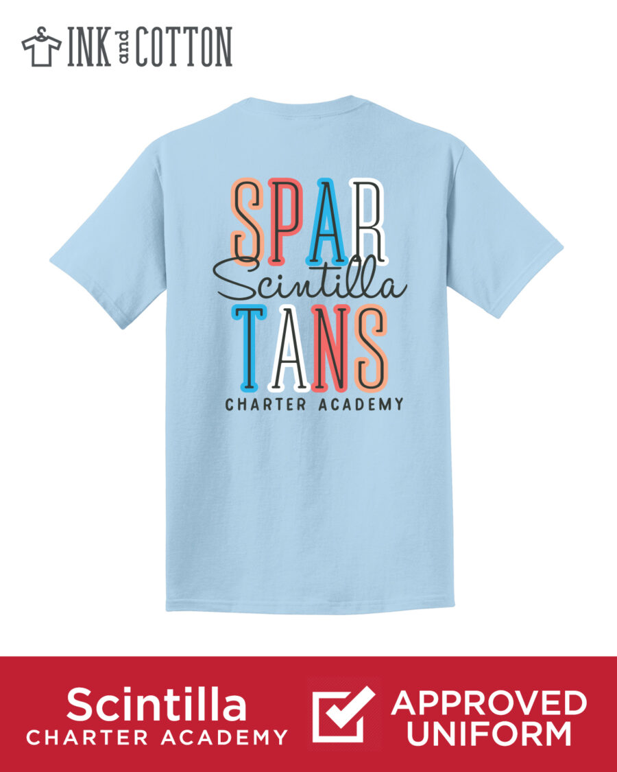 Scintilla Spartans Light Blue Spirit Tee