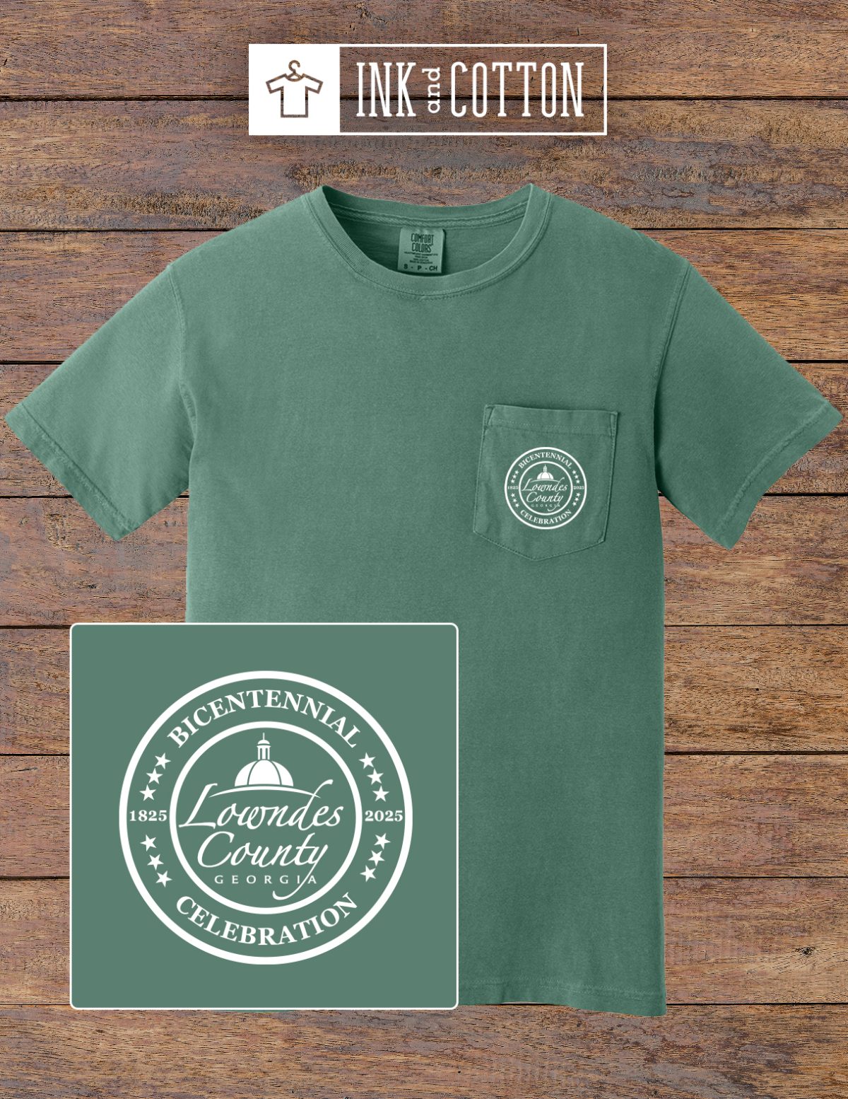 Lowndes Co. Christmas T-Shirt 2025 - Quail Design - Image 2