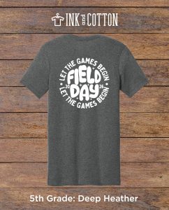 SCA Field Day Tees 2026; 5th grade; Deep Heather color