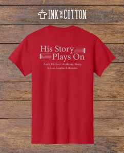 His Story Plays On T-Shirt 2026; back of shirt