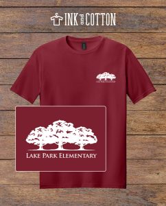 LPE Building T-Shirt 2026; front of shirt; Deep Red color