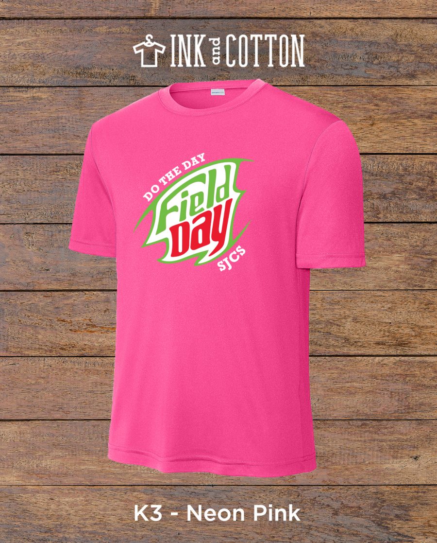 SJCS Field Day T-Shirt 2026; K3 Grade; Neon Pink color